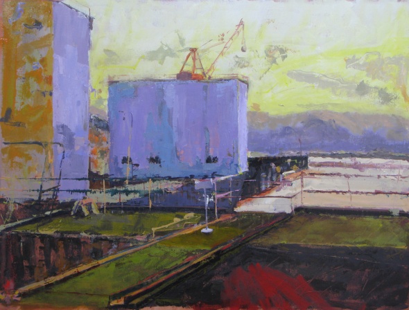 "Shipyard" 33" x 44" oil on linen